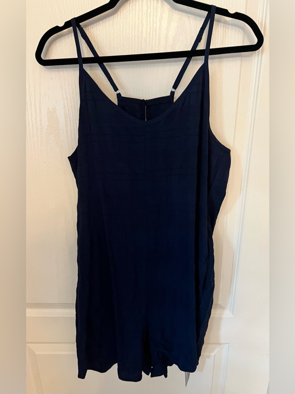 Classic Navy Adjustable Strap Romper- Women's